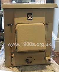1950s boiler with a beige stove enamel finish