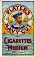 Front of a packet of old Players Navy Cut cigarettes