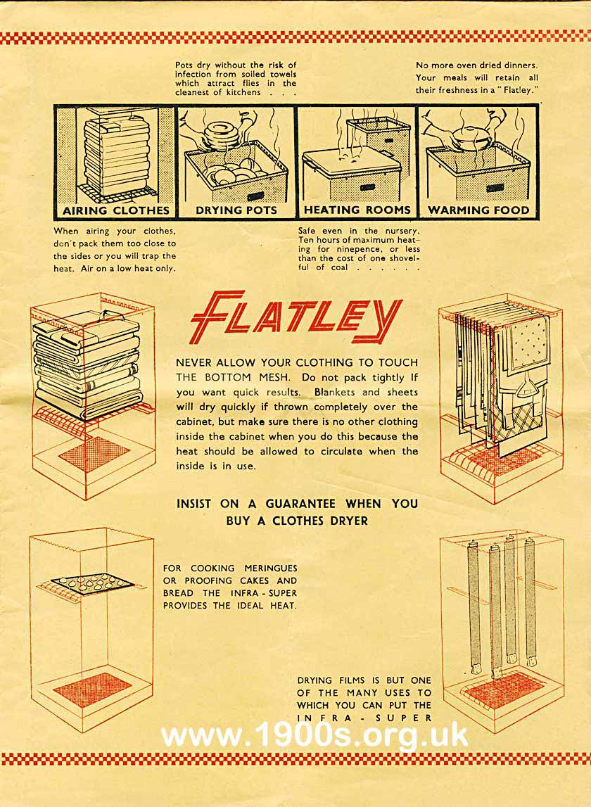 The Flatley an early home electric dryer for the laundry