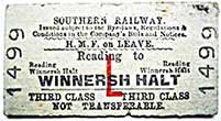 1954 train ticket for a member of Her Majesty's Forces on leave
