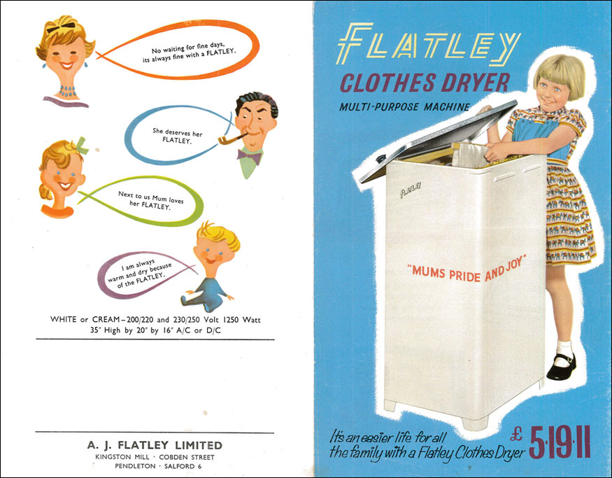 The Flatley an early home electric dryer for the laundry
