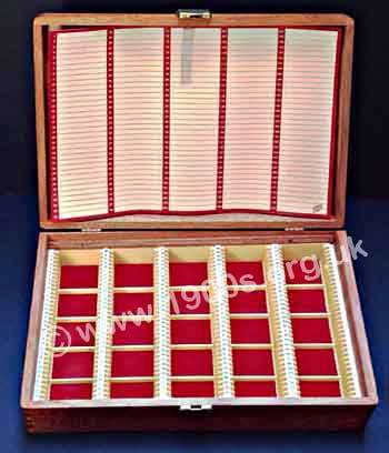 Wooden slide box for storing old colour slides