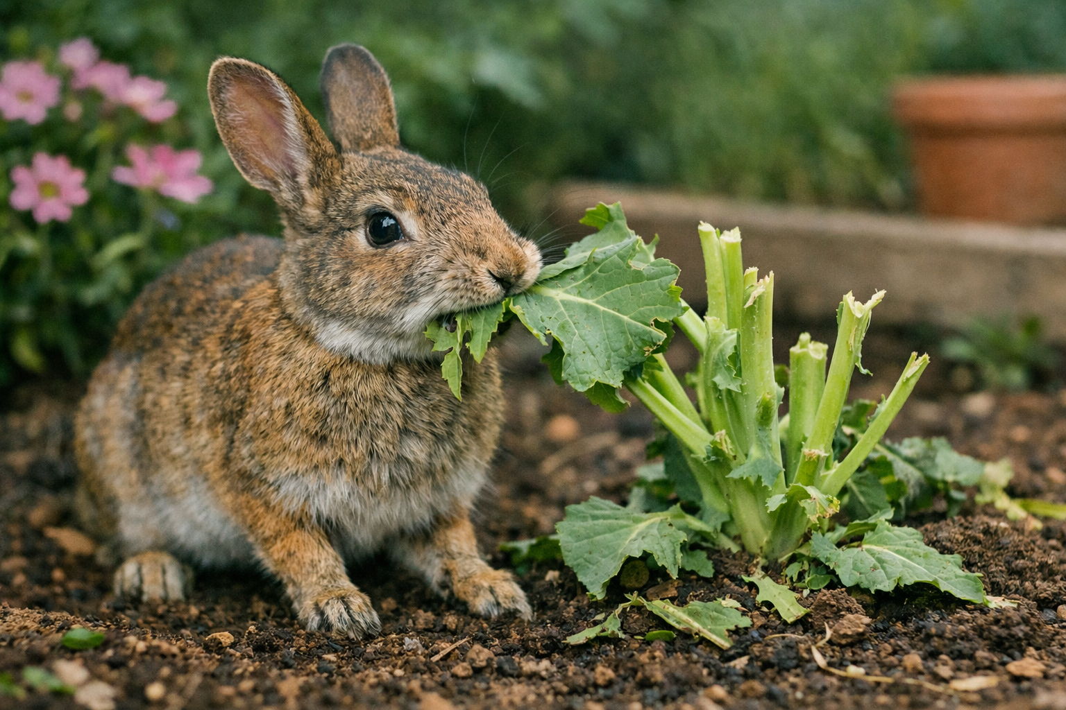 Rabit in a back garden