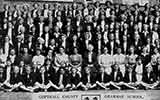 Third left section of the 1949 School photograph for Copthall County Grammar School.