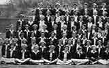 Far left section of the 1952 School photograph for Copthall County Grammar School.