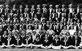 Third left section of the 1952 School photograph for Copthall County Grammar School.