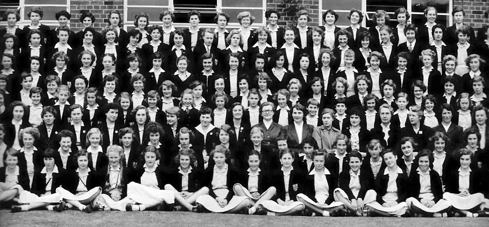 Second left section of the 1955 school photograph for Copthall County Grammar School