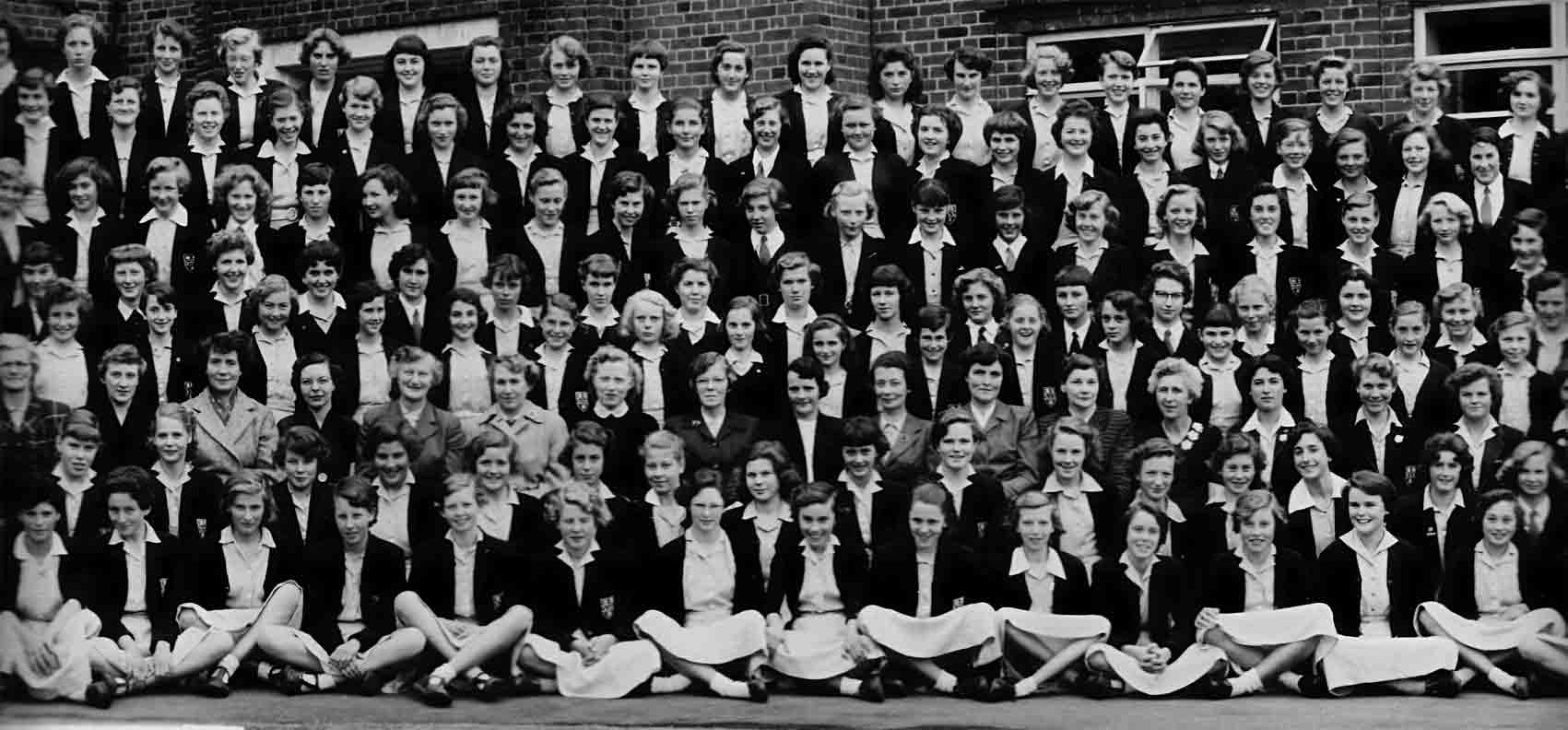 Fourth left section of the 1955 school photograph for Copthall County Grammar School