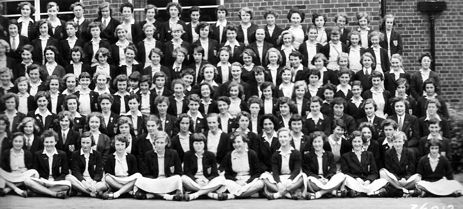 Fifth and final section of the 1955 school photograph for Copthall County Grammar School.