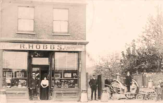 Typical Edwardian dairy shop front in north London in the early 1900s