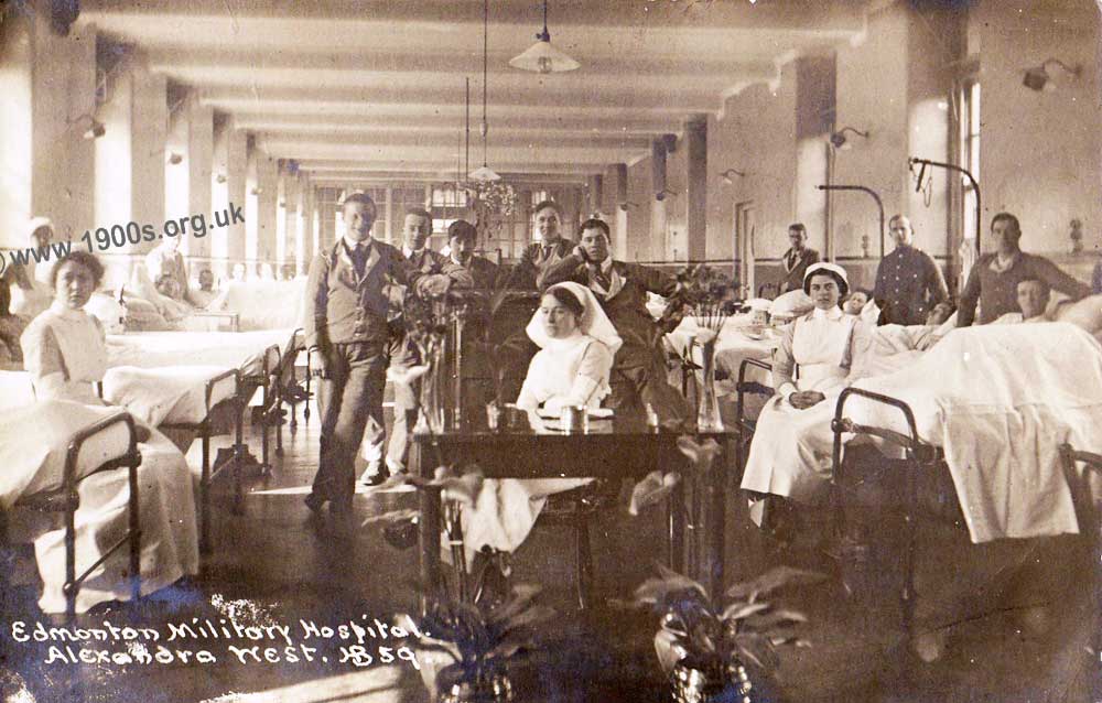 Alexandra West ward of Edmonton Military Hospital in World War One