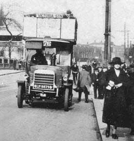 Open top early public bus