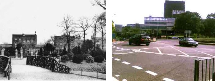 Pymmes Villas in 1935 taken from inside Pymmes Park and in 2009