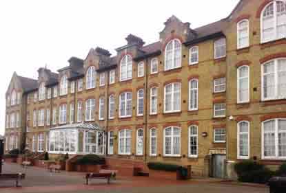 A recent photograph of the building that was once Silver Street School, Edmonton, and is now part of the Aylward Academy