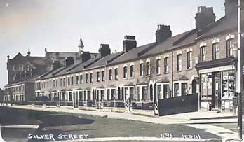 row of early 1900s houses in Silver Street, Edmonton