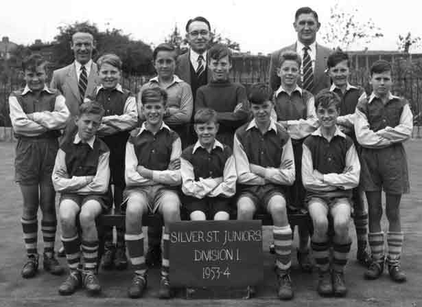 Division I football team at Silver Street School, season 1953/4. thumbnail