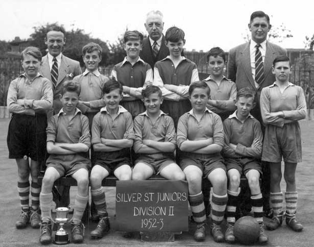 Football team at Silver Street School, Edmonton, in 1953