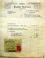 1938 receipt showing cost of a radio and its installation, thumbnail