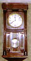 Carved wooden wall clock, costing £1-5-0 in 1940