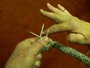 The second step for getting the correct tension when knitting
