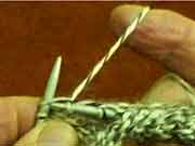 Making the stitch when knitting