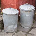 old metal dustbins for refuse collections