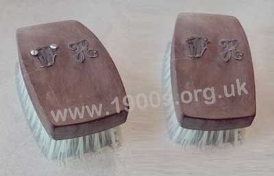 pair men's of hairbrushes, early 20th century
