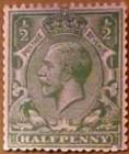 George V halfpenny postage stamp