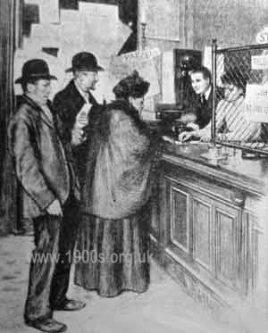 Inside a late Victorian or Edwardian Post Office