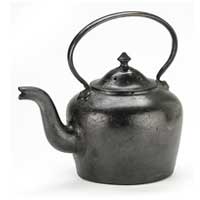 Cast iron kettle as used in working class households in Victorian and Edwardian times