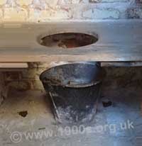 Privy with a bucket under the seat