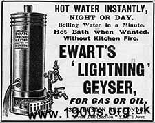 Advert for early geyser