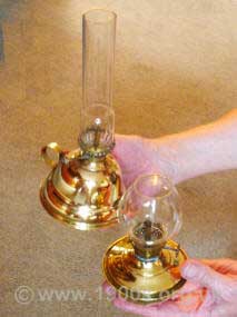 Two small old Victorian oil lamps