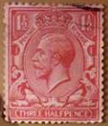 George V three halfpenny postage stamp