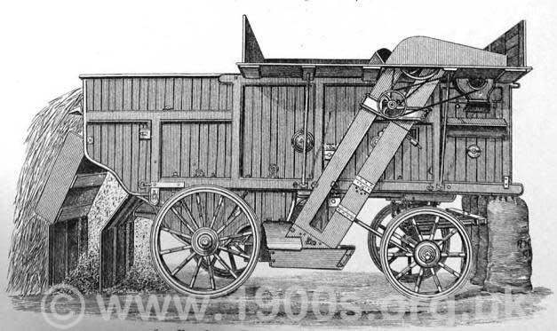 Detailed drawing of an old threshing machine