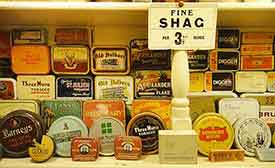 Range of old tobacco brands, known as' shag'.