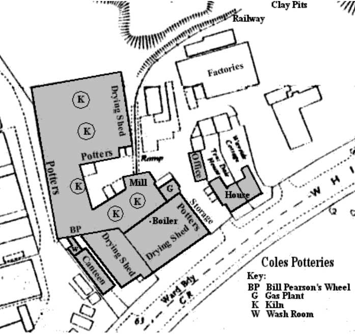 sketch of Cole Pottery site