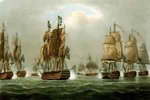 Ships in Nelson's Navy showing the Defiance