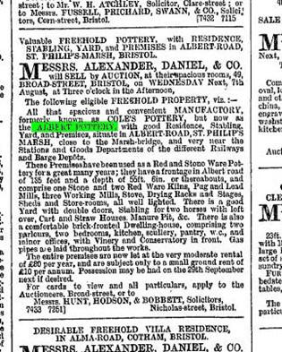 Sales advertisement 6 August 1878