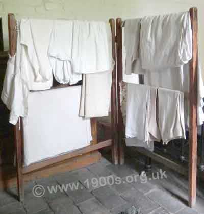 Old wooden clothes horse, as used before plastics and plastic coatings became common place